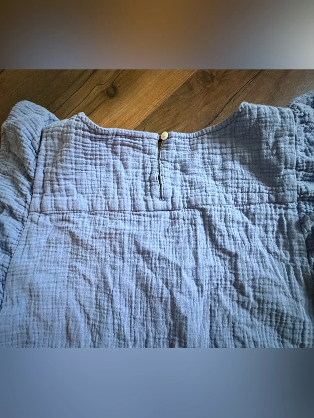 J Crew | Blue 100% Cotton Gauze Tiered Ruffle Sleeve Midi Dress | 14